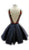 Floral Embroidered Sheer Jewel Homecoming Dress