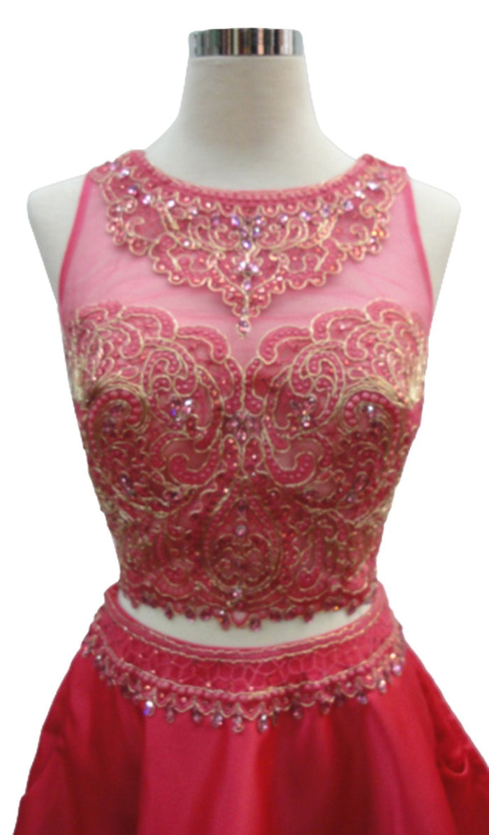Beaded Two Piece A-line Homecoming Dress