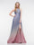 Colors Dress - 2165 Halter Neck Metallic Knit A-line Gown in Blue and Pink