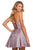 Sherri Hill - 52971 Short Strapless Glitter Knit A Line Dress In Pink and Silver