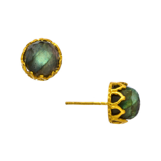 Sleeping Beauty Dome Gemstone Stud Earrings