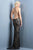 BG Haute - 48710 Spaghetti-Strap Sequined Evening Gown in Black and Neutral