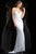BG Haute - 48710 Spaghetti-Strap Sequined Evening Gown in White