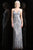 BG Haute - 48710 Spaghetti-Strap Sequined Evening Gown in Silver