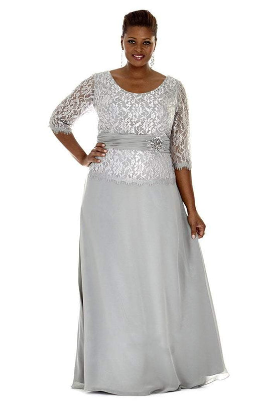 SC4020 Plus Size Dress in Dove Gray