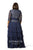 SC4023 Plus Size Dress in Navy Gold Metallic