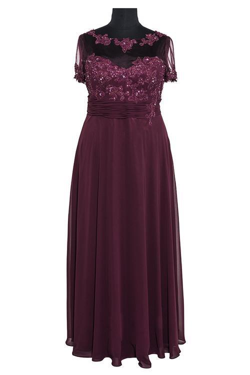 SC4039 Plus Size Dress in Merlot