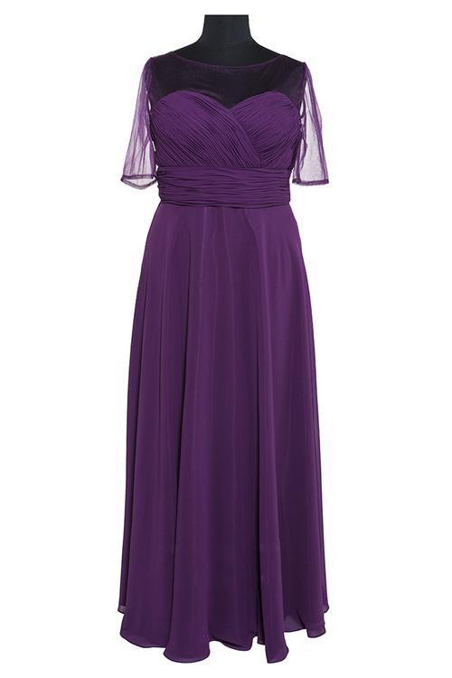 SC4046 Plus Size Dress in Aubergine