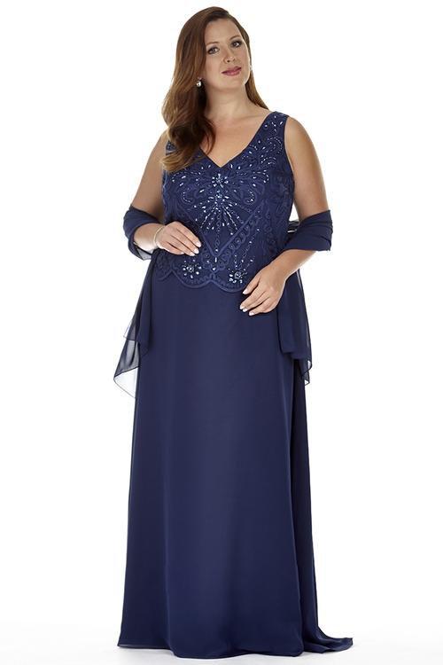 SC4056 Plus Size Dress in Navy