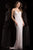 Scala - 48796 Beaded V-neck Sheath Dress In White and Pink