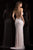Scala - 48796 Beaded V-neck Sheath Dress In White and Pink