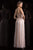 Scala - 48812 Bedazzled V-neck Empire A-line Dress In Pink