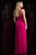 Scala - 48812 Bedazzled V-neck Empire A-line Dress In Pink