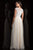 Scala - 48821 Beaded Illusion Bateau A-line Dress In Neutral