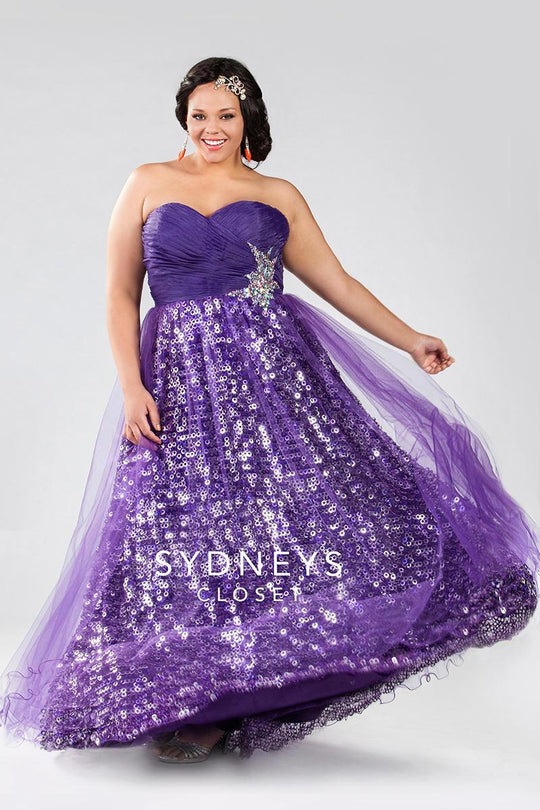 SC6007 Plus Size Dress in Purple Punch