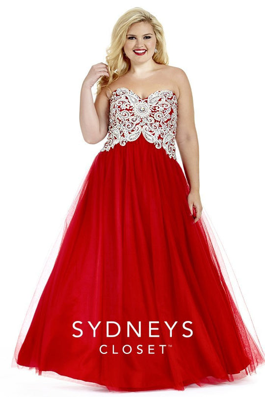 SC6009 Plus Size Dress in Red