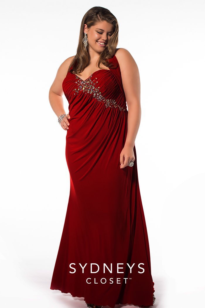 SC7084 Plus Size Dress in Red