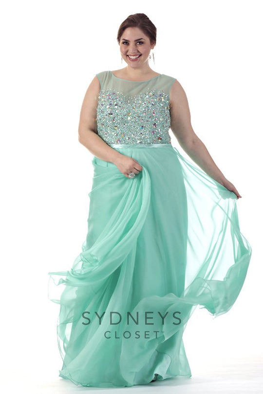 SC7152 Plus Size Dress in Seafoam