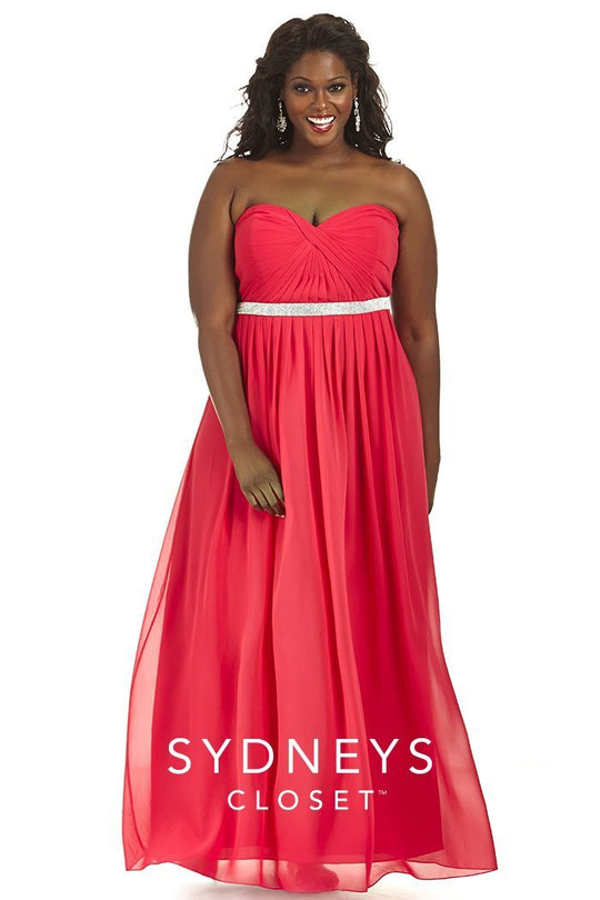 SC7168 Plus Size Dress in Lipstick
