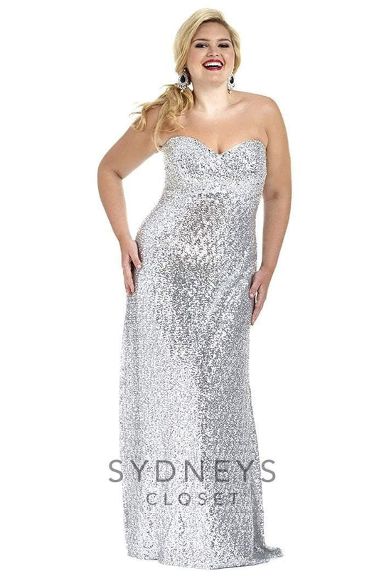 SC7171 Plus Size Dress in Silver