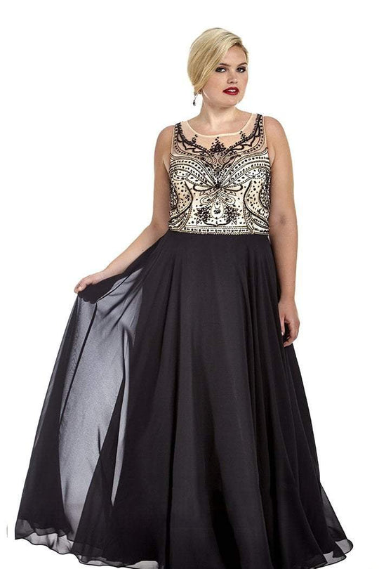 SC7177 Plus Size Dress in Black