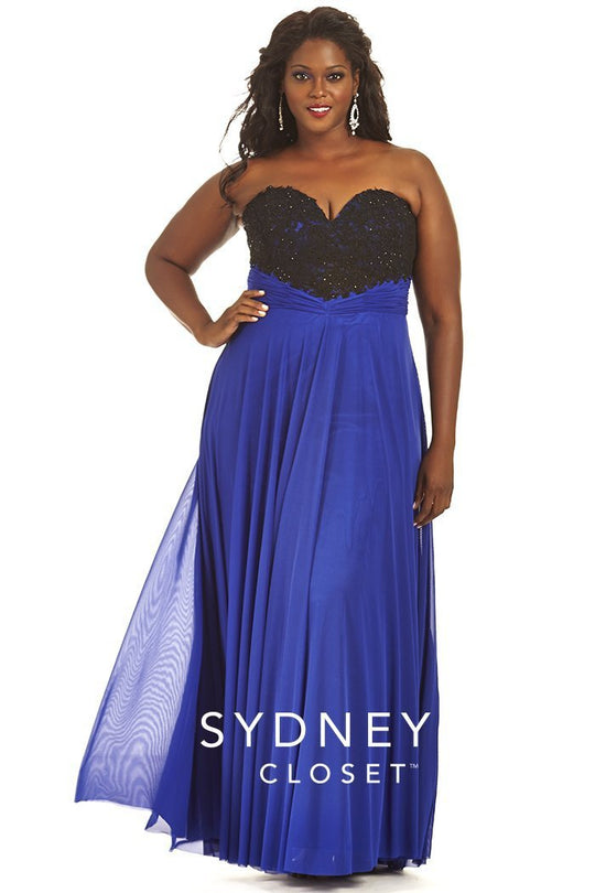 SC7179 Plus Size Dress in Sapphire