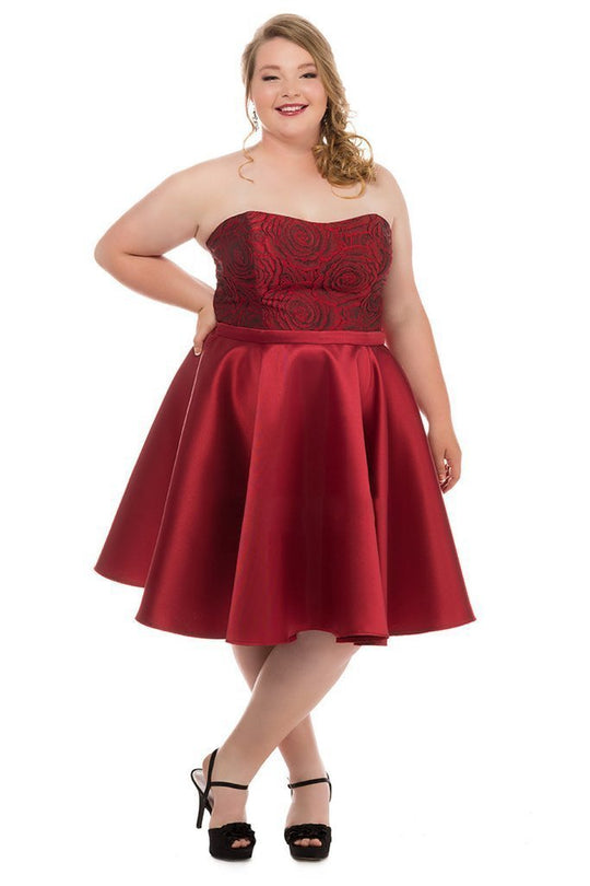 SC8083 Strapless Semi-sweetheart A-line Dress