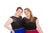 Sydney's Closet - SC8086 Illusion Scoop Pleated A-Line Cocktail Dress In Blue and Pink