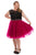 Sydney's Closet - SC8086 Illusion Scoop Pleated A-Line Cocktail Dress