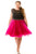 Sydney's Closet - SC8086 Illusion Scoop Pleated A-Line Cocktail Dress