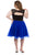 Sydney's Closet - SC8086 Illusion Scoop Pleated A-Line Cocktail Dress