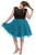Sydney's Closet - SC8086 Illusion Scoop Pleated A-Line Cocktail Dress