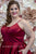 Sydney's Closet - SC8092 Sleeveless V Neck Satin Cocktail Dress In Red