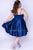 Sydney's Closet - SC8092 Sleeveless V Neck Satin Cocktail Dress In Blue
