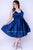 Sydney's Closet - SC8092 Sleeveless V Neck Satin Cocktail Dress In Blue