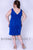 Sydney's Closet - SC8093 V-neck Shimmer Knit Sheath Dress In Blue