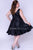Sydney's Closet - SC8096 Deep V-neck A-line Cocktail Dress In Black