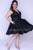 Sydney's Closet - SC8096 Deep V-neck A-line Cocktail Dress In Black