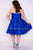 Sydney's Closet - SC8097 Strapless Mikado Embroidered Tulle Dress In Blue