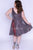 Sydney's Closet - SC8099 Plunging V-Neck Pleated A-Line Short Dress In Silver