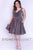 Sydney's Closet - SC8099 Plunging V-Neck Pleated A-Line Short Dress In Silver