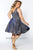 Sydney's Closet - SC8100 V-Neck Sleeveless Pleated A-Line Dress In Blue