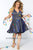 Sydney's Closet - SC8100 V-Neck Sleeveless Pleated A-Line Dress In Blue