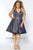 Sydney's Closet - SC8100 V-Neck Sleeveless Pleated A-Line Dress In Blue