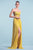Cristallini - SKA592 Strapless Ruched Sweetheart A-line Gown In Yellow