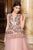 Cristallini - SKA801 Sequined Feathered Peplum Ballgown In Pink