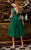 Cristallini - SKA899 Embroidered Plunging V-Neck A-Line Dress In Green