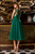 Cristallini - SKA899 Embroidered Plunging V-Neck A-Line Dress In Green