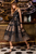 Cristallini - SKA901 Sequined Plunging V-Neck Tea-Length Dress In Black and Neutral