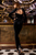 Cristallini - SKA904 Feathered Peplum Jewel Jumpsuit In Black